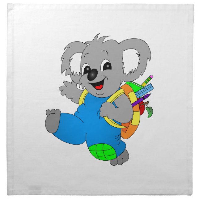 Koala Bear with backpack Napkin (Front)