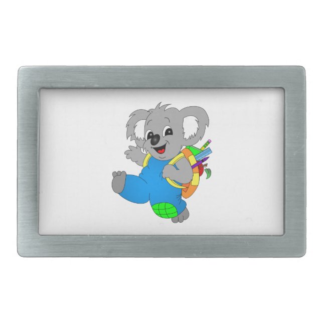 Koala Bear with backpack Rectangular Belt Buckle (Front)