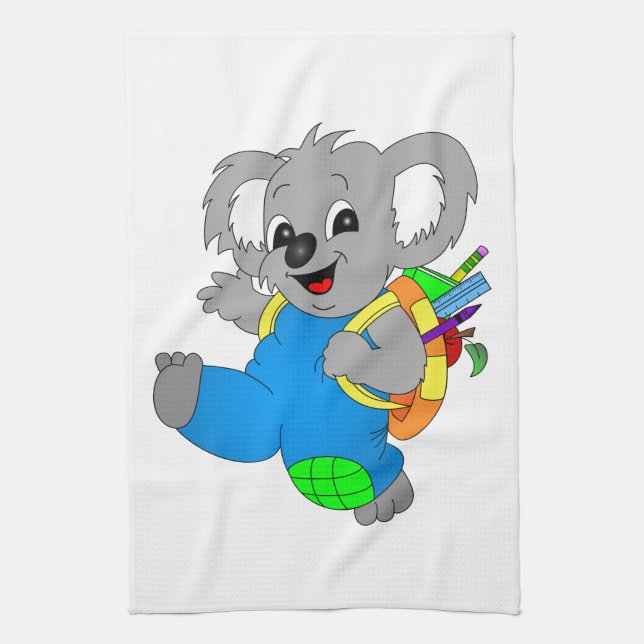 Koala Bear with backpack Towel (Vertical)