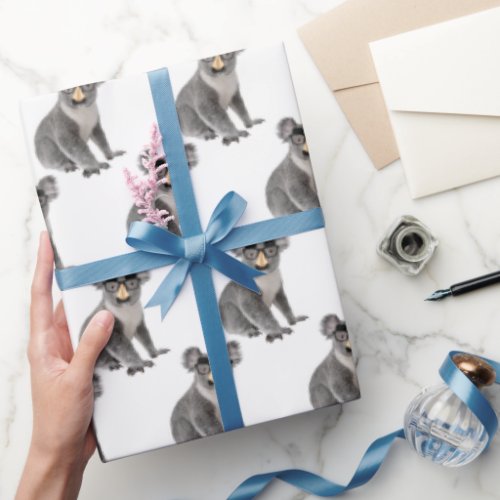 Koala Bear with Groucho Glasses   Wrapping Paper
