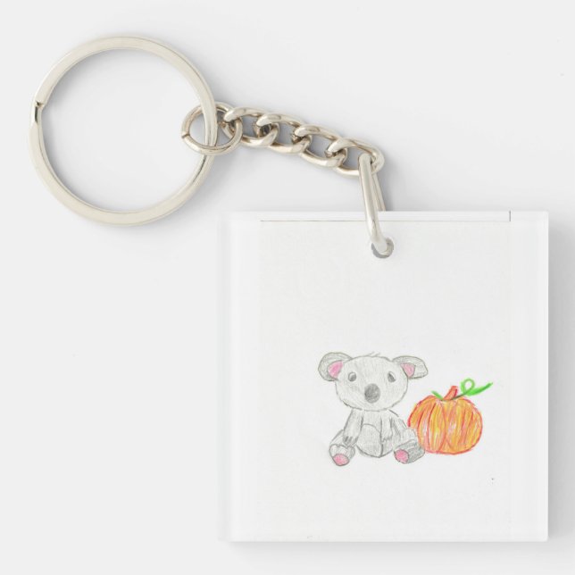 Koala Bear with Pumpkin  Keychain (Front)
