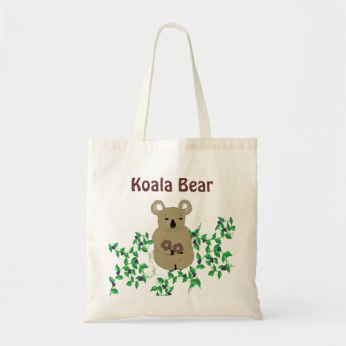 Koala Bear With Vines Tote Bag