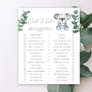 Koala Bear Would She Rather Baby Shower