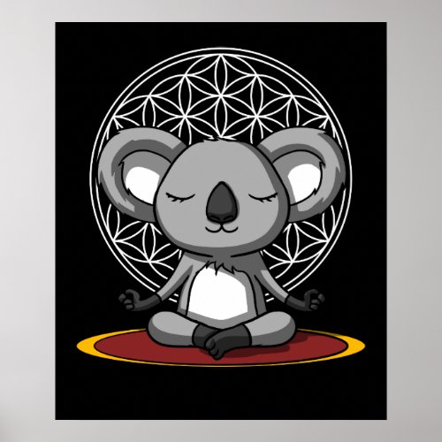 Koala Bear Zen Yoga Meditation Animal Poster