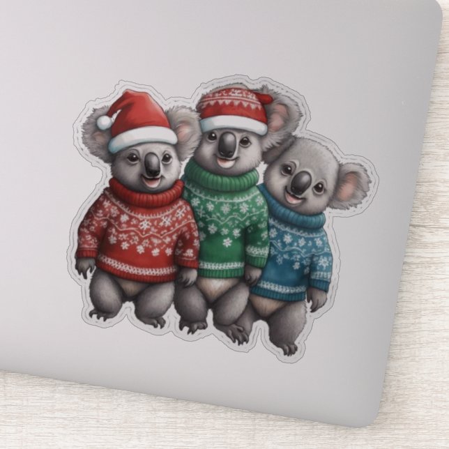 Koala Bears in Sweaters Sticker (Detail)