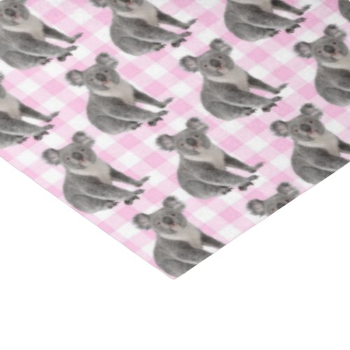 Koala Bears on Pink Gingham  Tissue Paper