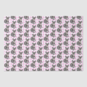Koala Bears on Pink Gingham Tissue Paper