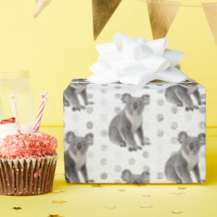 Koala Bears on Polka Dots Wrapping Paper