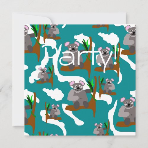 Koala Bears Pattern Invitation