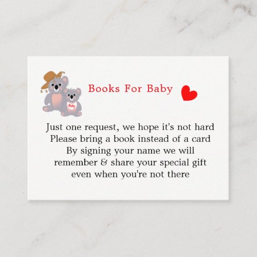 Koala Bears Super Cute Books For Baby Request Enclosure Card