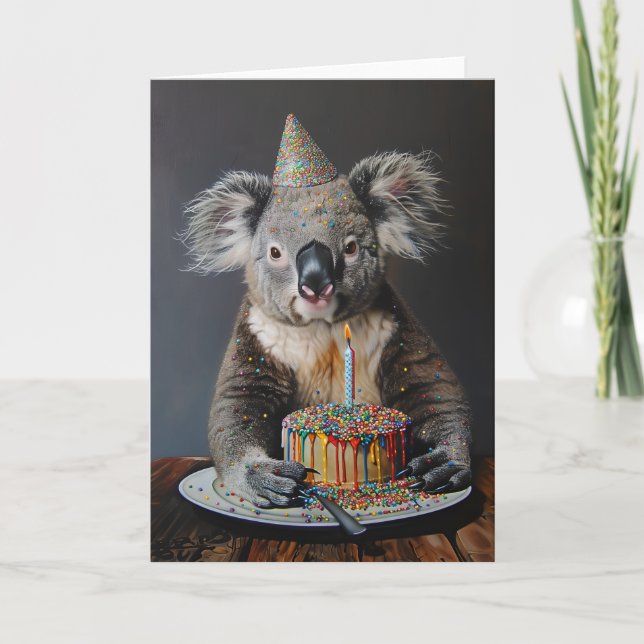 Koala Birthday Bash Greeting Card (Front)