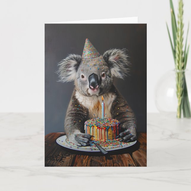 Koala Birthday Bash Greeting Card (Front)