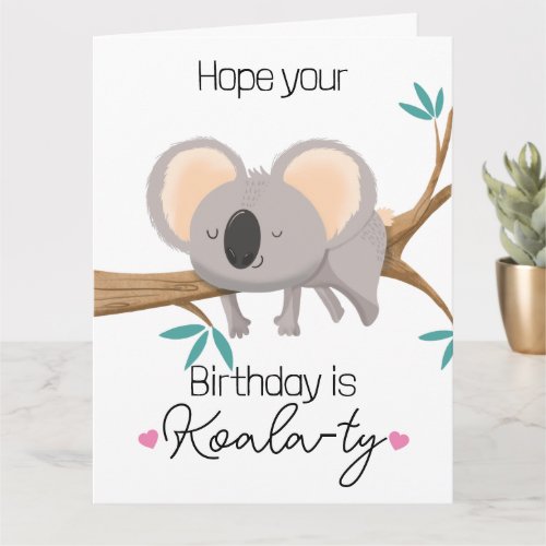 Koala birthday card cute animal greetings 