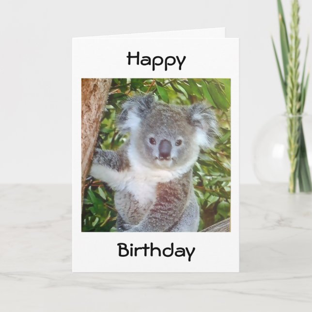 "KOALA BIRTHDAY GREETINGS" CARD (Front)