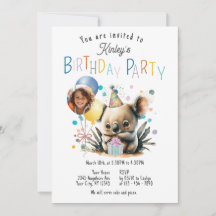 Koala Birthday Invitation