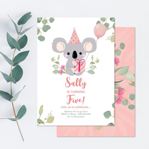 Koala Birthday Invitation