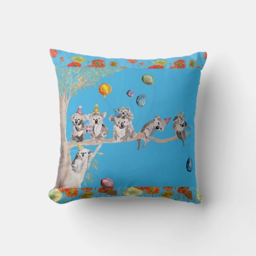 Koala Birthday Party Cute Koalas Childs Cushion