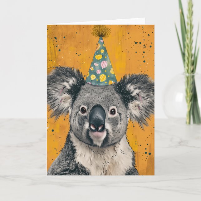 Koala Birthday Party Greeting Card (Front)