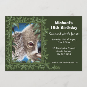 Koala Birthday Party Invitation