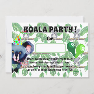 KOALA birthday party  Invitation