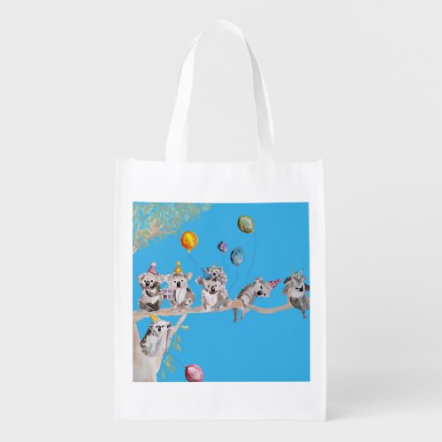 Koala Birthday Party Koalas cute Painting Design T Grocery Bag