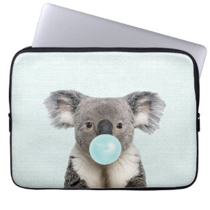 Koala Blowing a Blue Bubble gum Laptop Sleeve