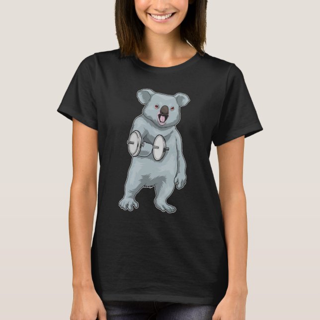 Koala Bodybuilding Dumbbell T-Shirt (Front)
