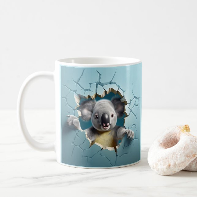 Koala Breaking Out Coffee, Tea, Cocoa Mug, Cup (With Donut)