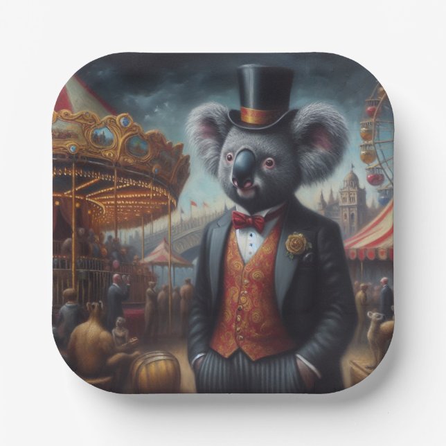 Koala Carnival Paper Plates (Front)