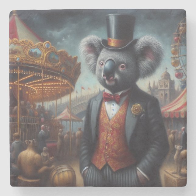 Koala Carnival Stone Coaster (Front)