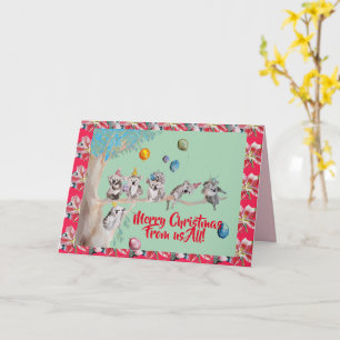 Koala Christmas Card Funny Merry From Us All Card