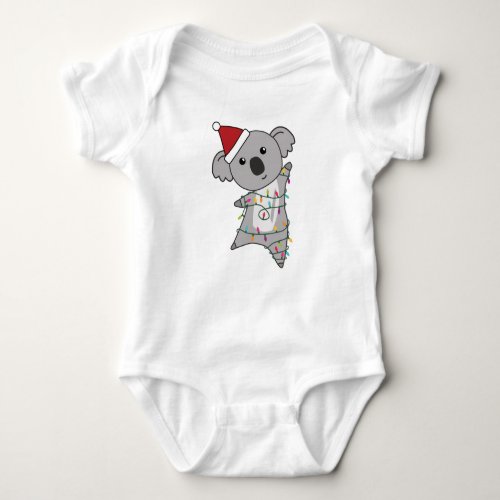 Koala Christmas Fairy Lights Cute Animal Baby Bodysuit