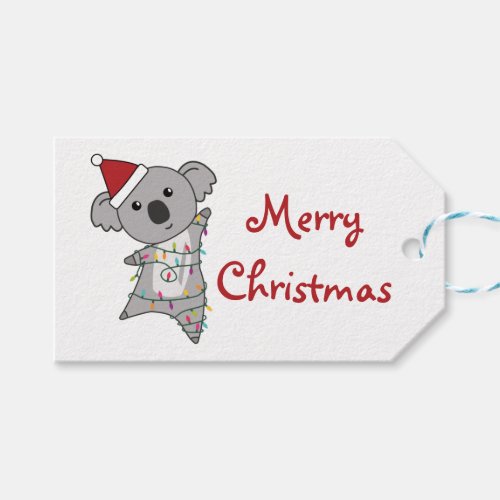 Koala Christmas Fairy Lights Cute Animal Trucker H Gift Tags