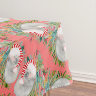 Koala Christmas Pink Tablecloth