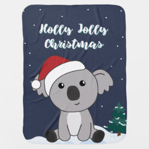 Koala Christmas Snow Winter Animals Koalas Baby Bl Blanket