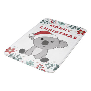 Koala Christmas Snow Winter Animals Koalas Bath Ma Bath Mat