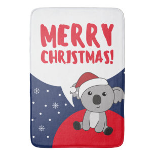 Koala Christmas Snow Winter Animals Koalas Bath Ma Mat