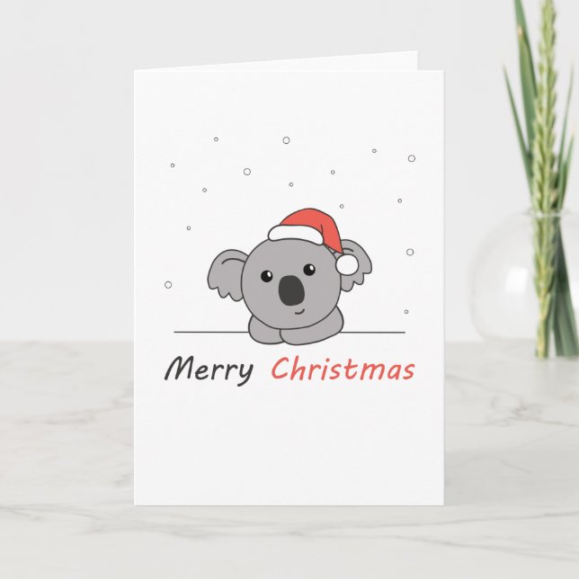 Koala Christmas Snow Winter Animals Koalas Card (Front)