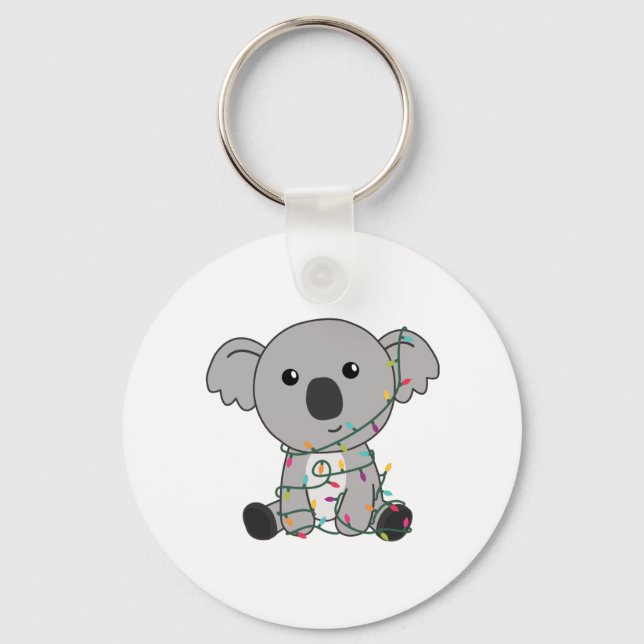 Koala Christmas Snow Winter Animals Koalas Keychain (Front)