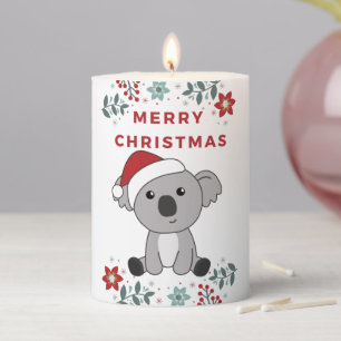 Koala Christmas Snow Winter Animals Koalas Pillar Pillar Candle