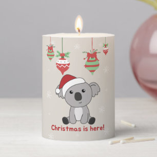 Koala Christmas Snow Winter Animals Koalas Pillar Pillar Candle