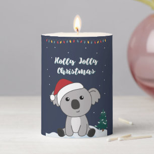 Koala Christmas Snow Winter Animals Koalas Pillar Pillar Candle