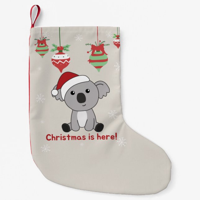 Koala Christmas Snow Winter Animals Koalas Small C Stocking (Front)