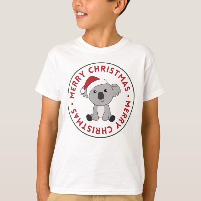 Koala Christmas Snow Winter Animals Koalas T-Shirt (Front)