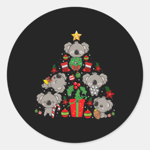 Koala Christmas Tree Cute Bear  Classic Round Sticker