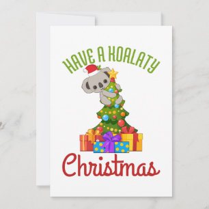 Koala Christmas Tree Cute Holiday Pun  Card
