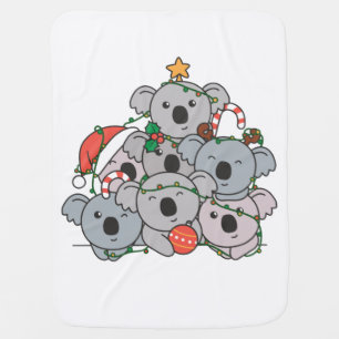 Koala Christmas Tree Funny Animal Christmas Baby B Blanket