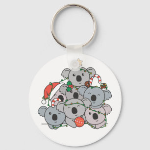 Koala Christmas Tree Funny Animal Christmas Keycha Keychain