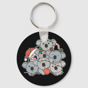 Koala Christmas Tree Funny Animal Christmas Keycha Keychain