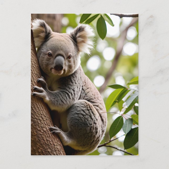 Koala Climbing a Tree Postcard (Front)